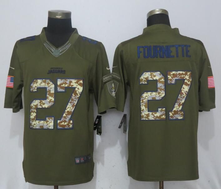 Men Jacksonville Jaguars #27 Fournette Green Salute To Service Nike Limited NFL Jerseys->jacksonville jaguars->NFL Jersey